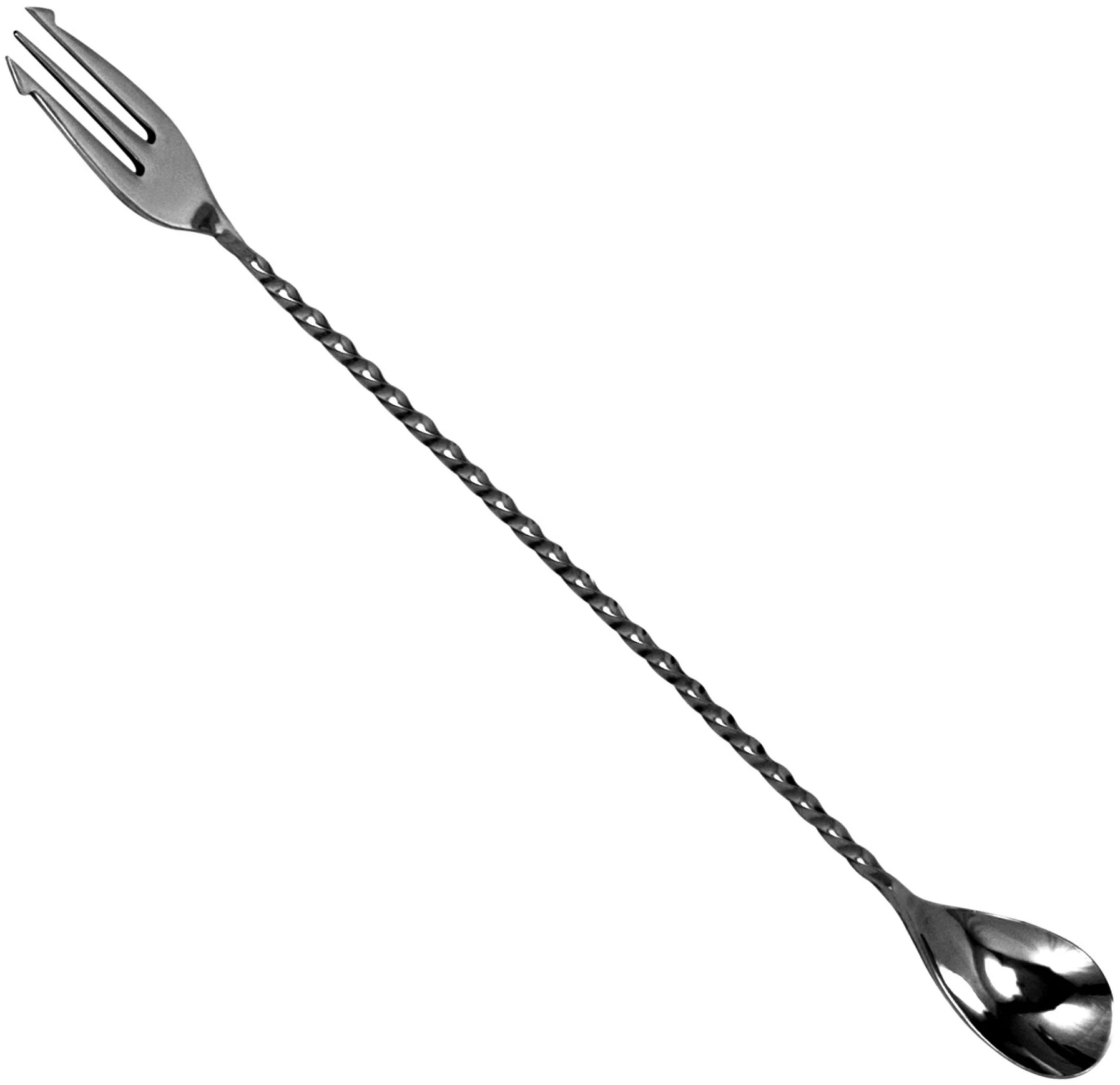 Łyżka barmańska z widelcem dł. 30 cm czarna - BAR PROFESSIONAL