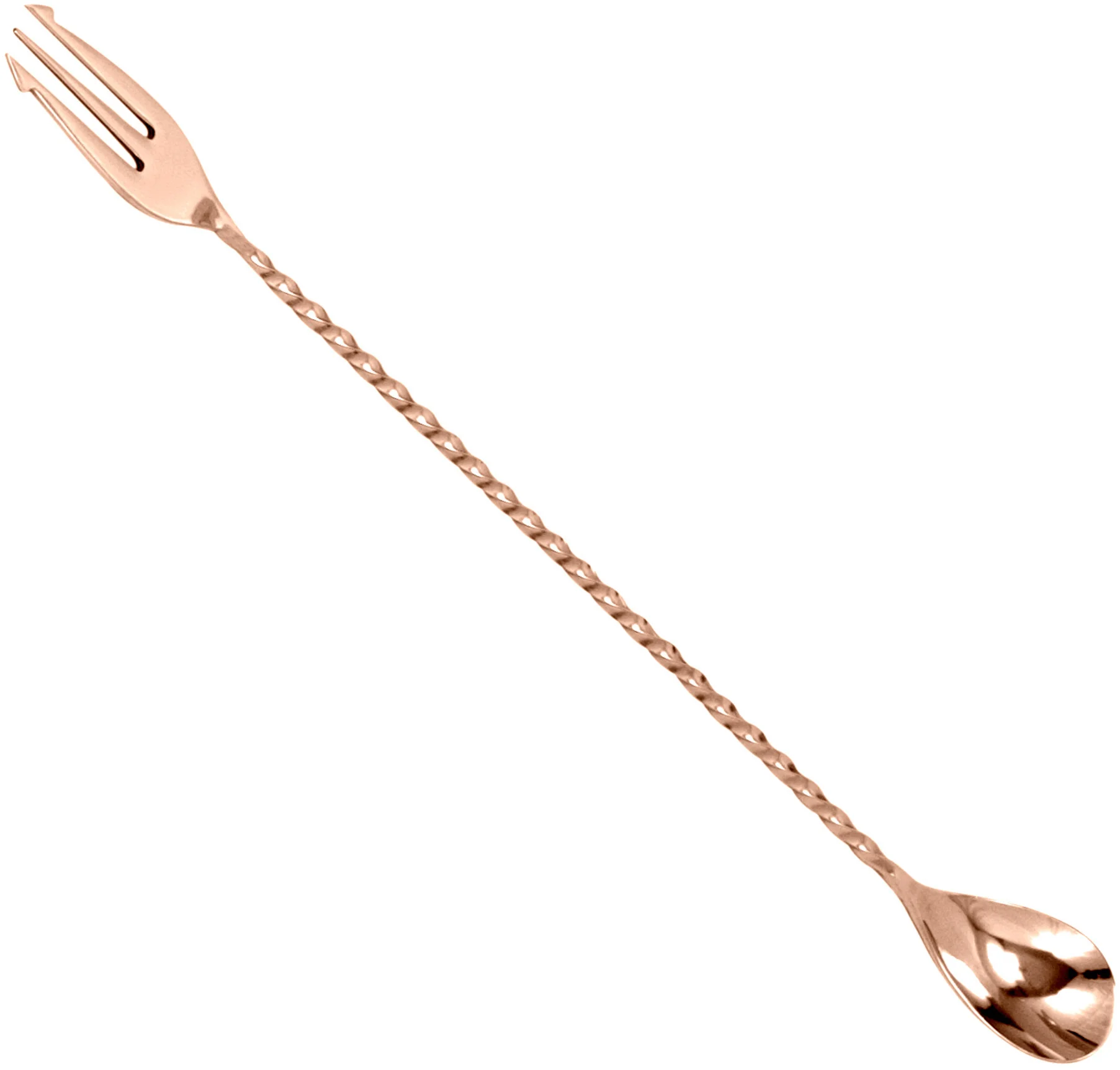 Łyżka barmańska z widelcem dł. 40 cm miedziana - BAR PROFESSIONAL