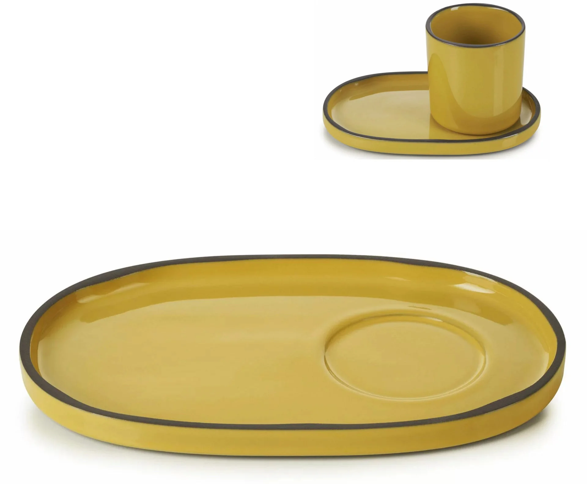 Spodek  13x8 cm kurkuma CARACTERE - REVOL