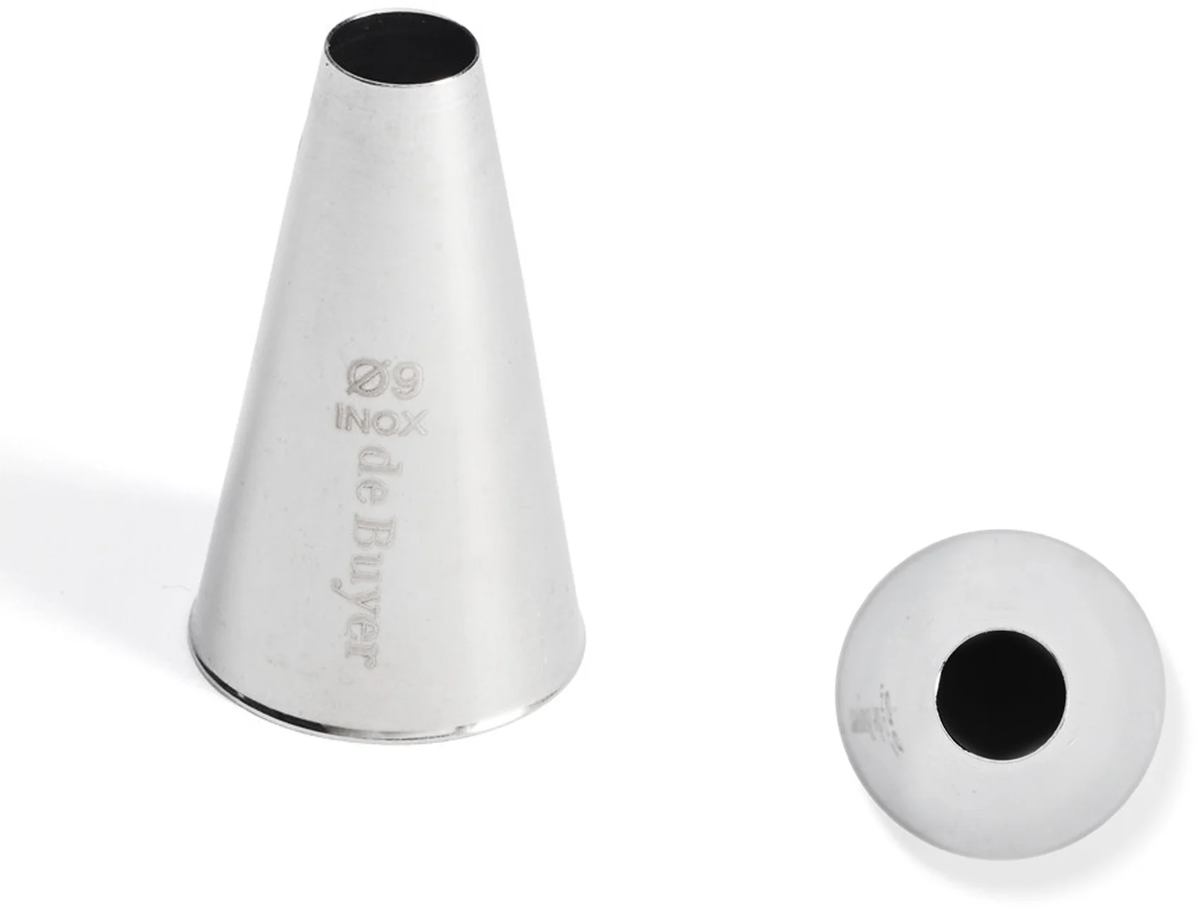 Końcówka cukiernicza okrągła prosta ze stali nierdzewnej śr. 9 mm - DE BUYER