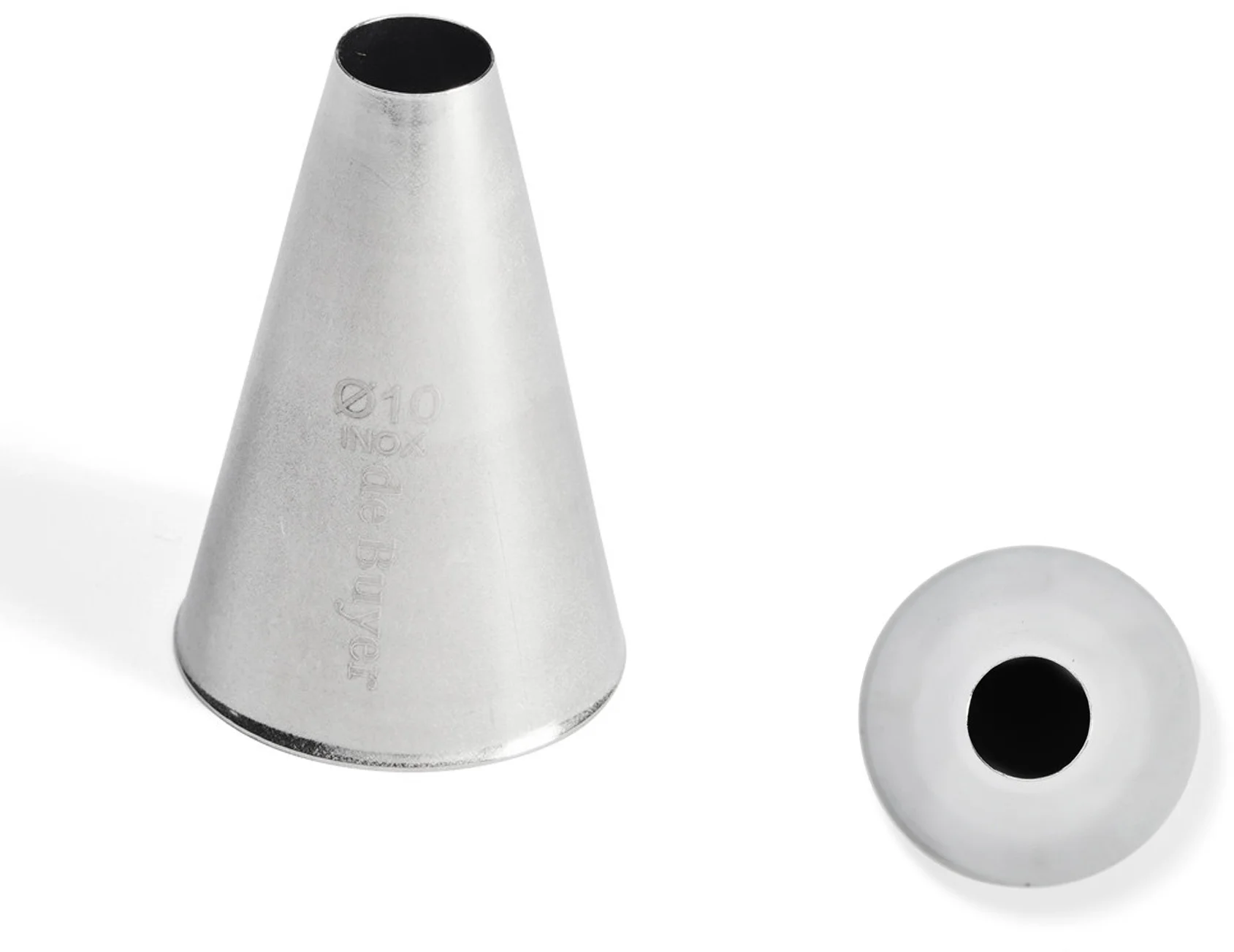 Końcówka cukiernicza okrągła prosta ze stali nierdzewnej śr. 10 mm - DE BUYER