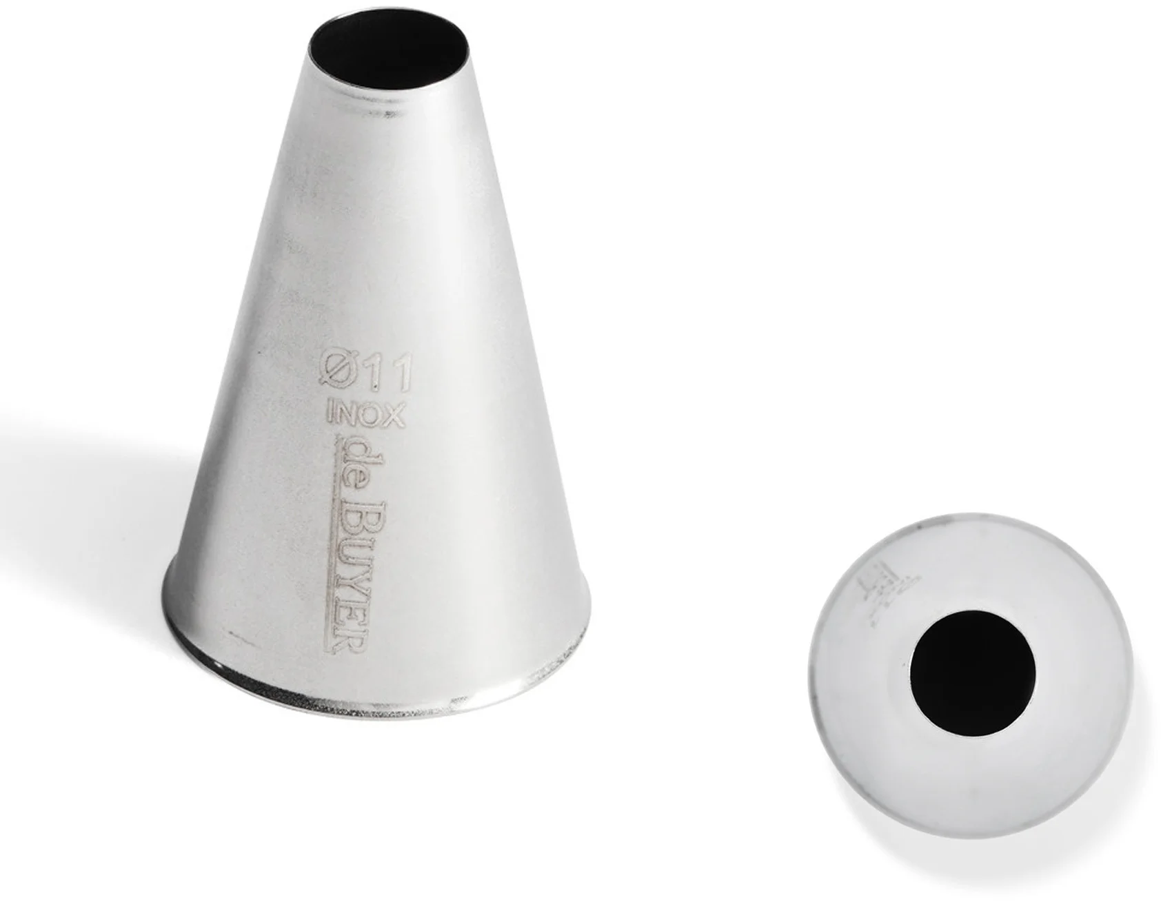 Końcówka cukiernicza okrągła prosta ze stali nierdzewnej śr. 11 mm - DE BUYER