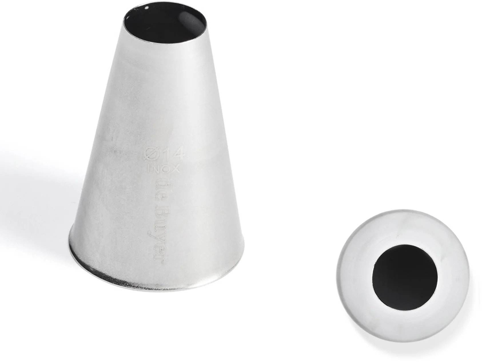Końcówka cukiernicza okrągła prosta ze stali nierdzewnej śr. 14 mm - DE BUYER
