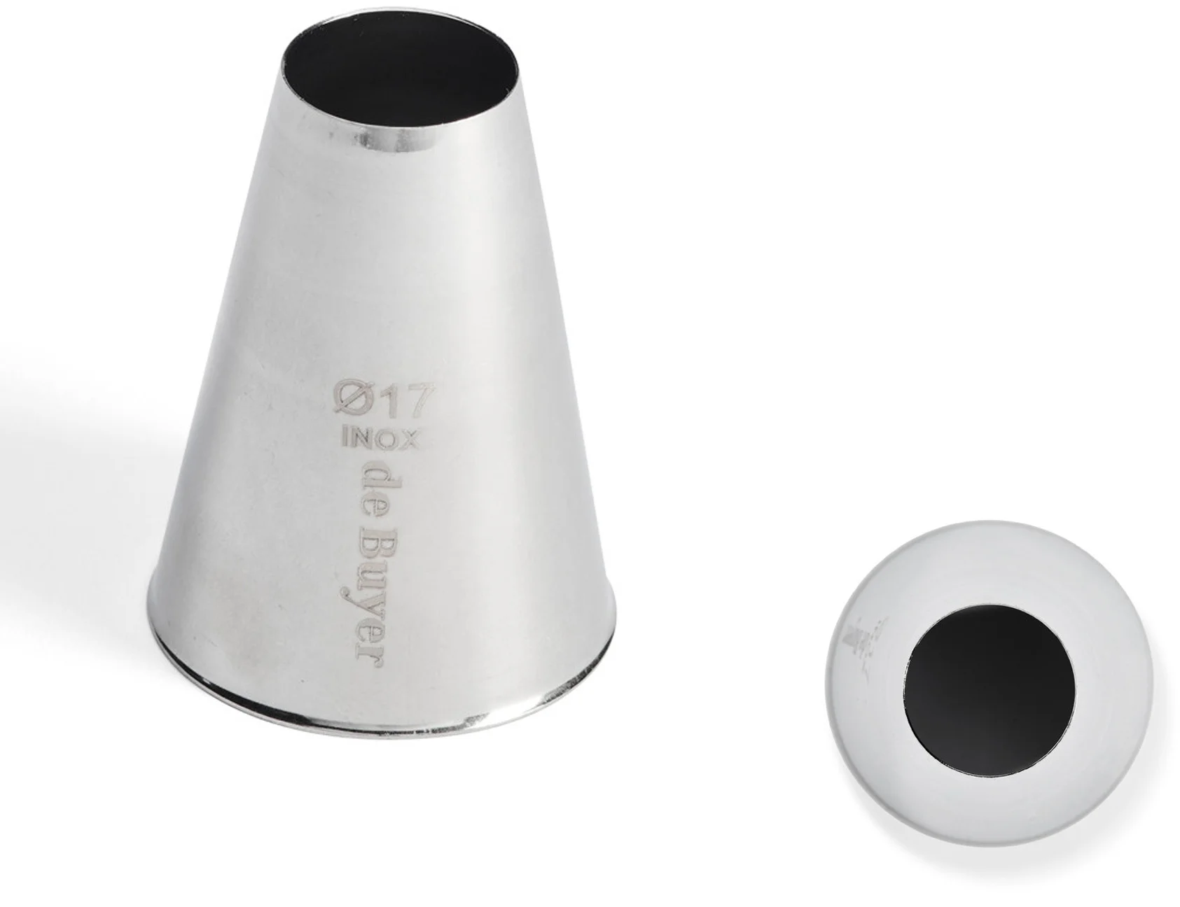 Końcówka cukiernicza okrągła prosta ze stali nierdzewnej śr. 17 mm - DE BUYER