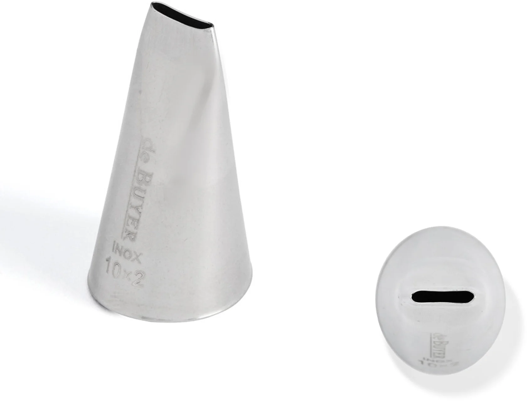 Końcówka cukiernicza płaska ze stali nierdzewnej 10 x 2 mm - DE BUYER