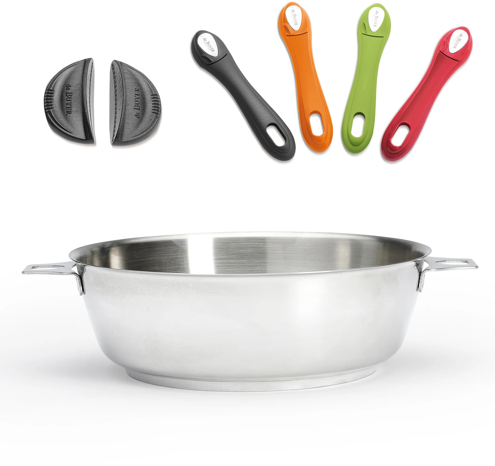 Patelnia głęboka ze stali nierdzewnej śr. 24 cm TWISTY - DE BUYER
