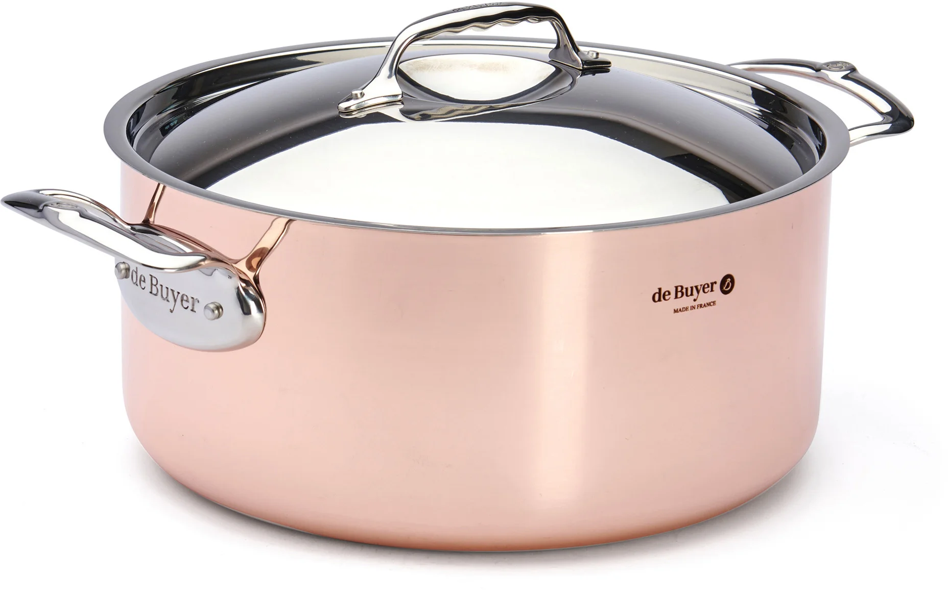 Garnek miedziany wysoki z pokrywą śr. 28 cm PRIMA MATERA - DE BUYER