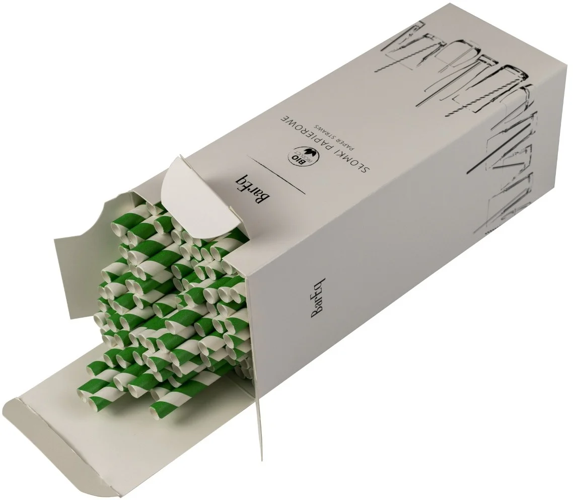 Rurki zielone paski 8x250 mm (op. 100 szt) - BAREQ