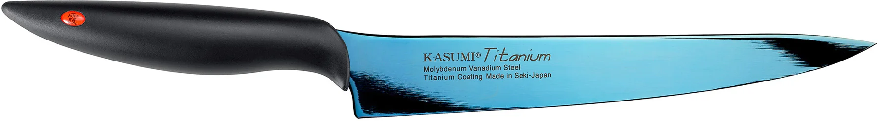 Nóż japoński wąski kuty dł. 20 cm niebieski TITANIUM - KASUMI