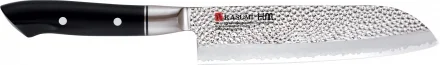 Nóż japoński Santoku kuty dł. 18 cm stal młotkowana VG-10 HM - KASUMI