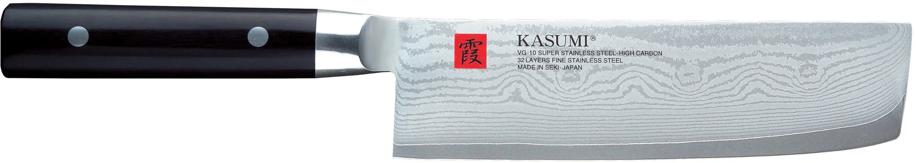 Nóż japoński Nakiri dł. 17 cm stal damasceńska DAMASCUS - KASUMI