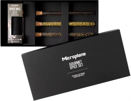 Zestaw młynek i 3 rodzaje pieprzu GOURMET - MICROPLANE