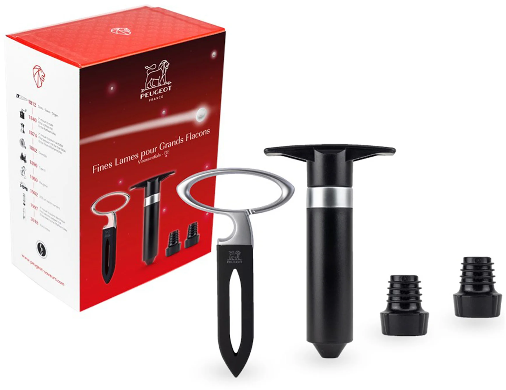 Zestaw VINOESSENTIALS Korkociąg Mathus i pompka Epivac - PEUGEOT