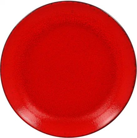 Talerz płaski, okrągły 27 cm czerwony III FIRE - RAK PORCELAIN