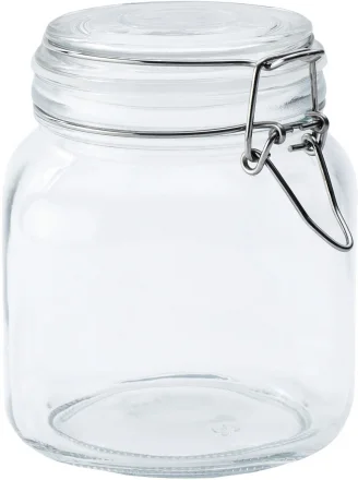 Słoik z klamrą, kwadrat, 1000 ml (kpl. 4 szt)