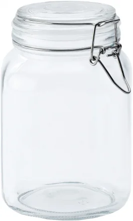 Słoik z klamrą, kwadrat, 1500 ml (kpl. 4 szt)
