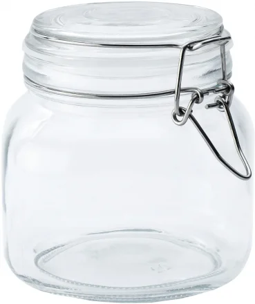 Słoik z klamrą, kwadrat, 750 ml (kpl. 4 szt)