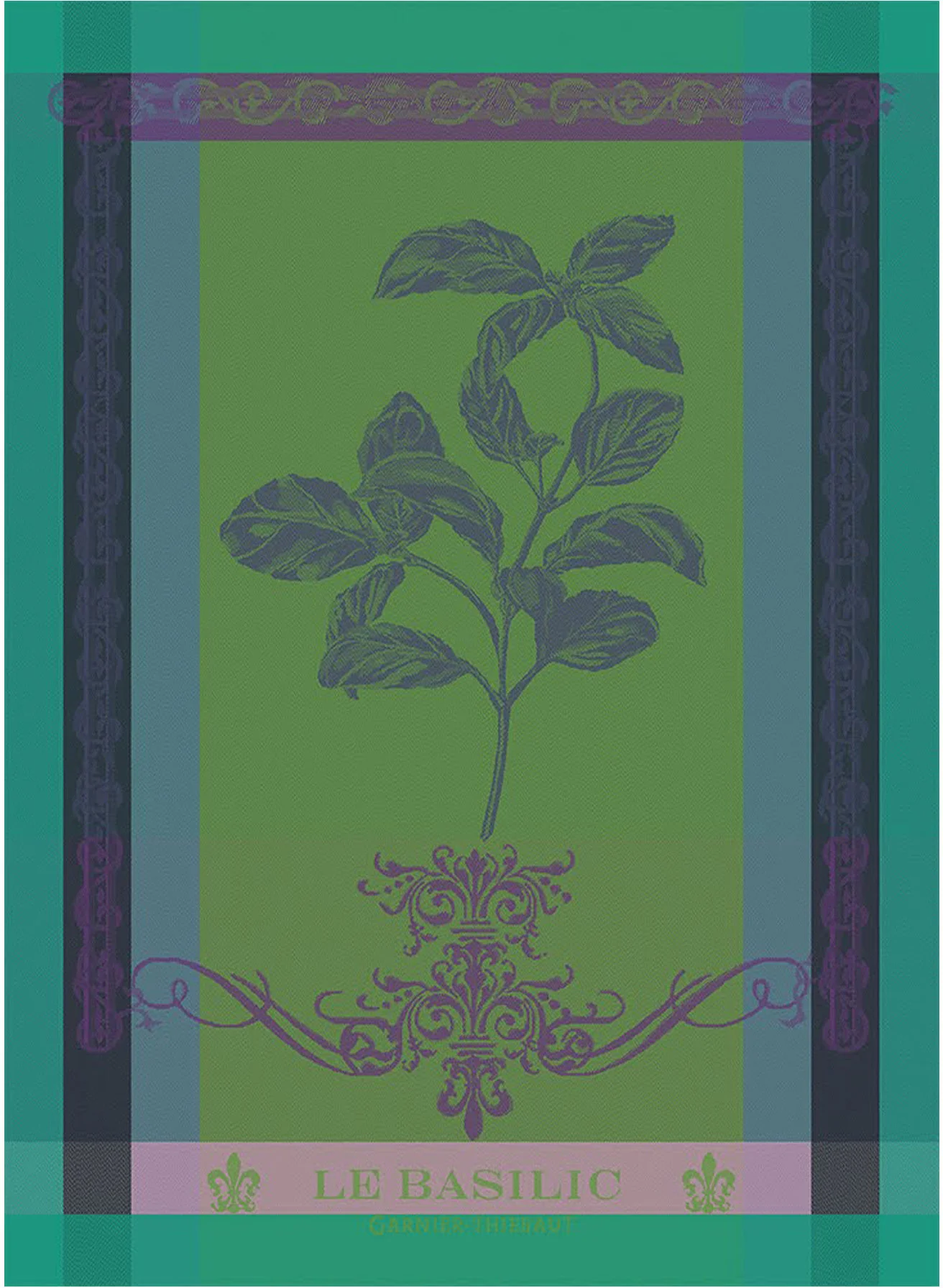 Ręcznik kuchenny BRIN DE BASILIC VERT 56 x 77 cm - GARNIER THIEBAUT