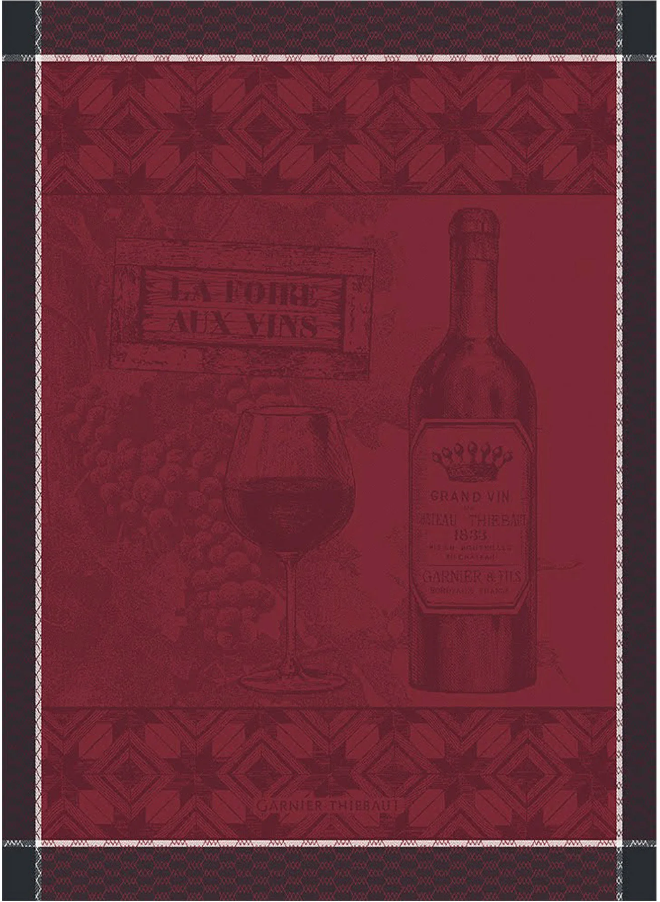 Ręcznik kuchenny FOIRE AU x  VINS BORDEAU x  56 x 77 cm - GARNIER THIEBAUT