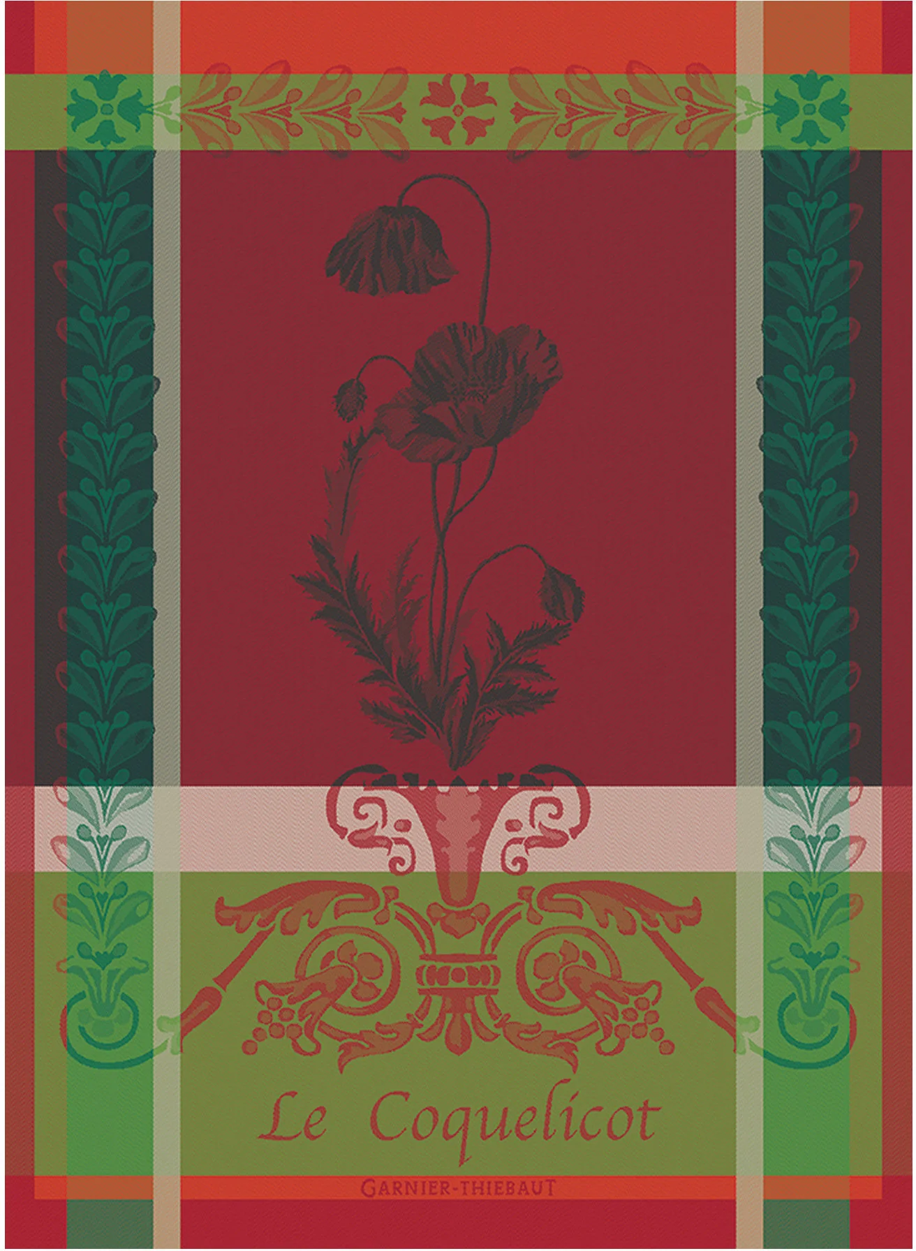 Ręcznik kuchenny COQUELICOT CARMIN BIO 56 x 77 cm - GARNIER THIEBAUT