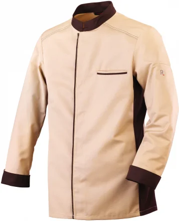 Bluza kucharska długi rękaw mokka rozm. XXXL ABAX - ROBUR