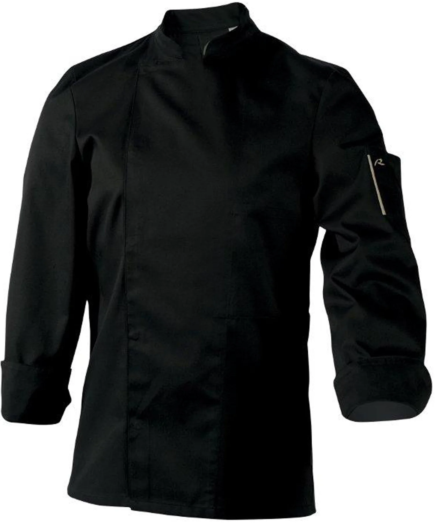 Bluza kucharska czarna, długi rękaw rozm. XXXL NERO - ROBUR