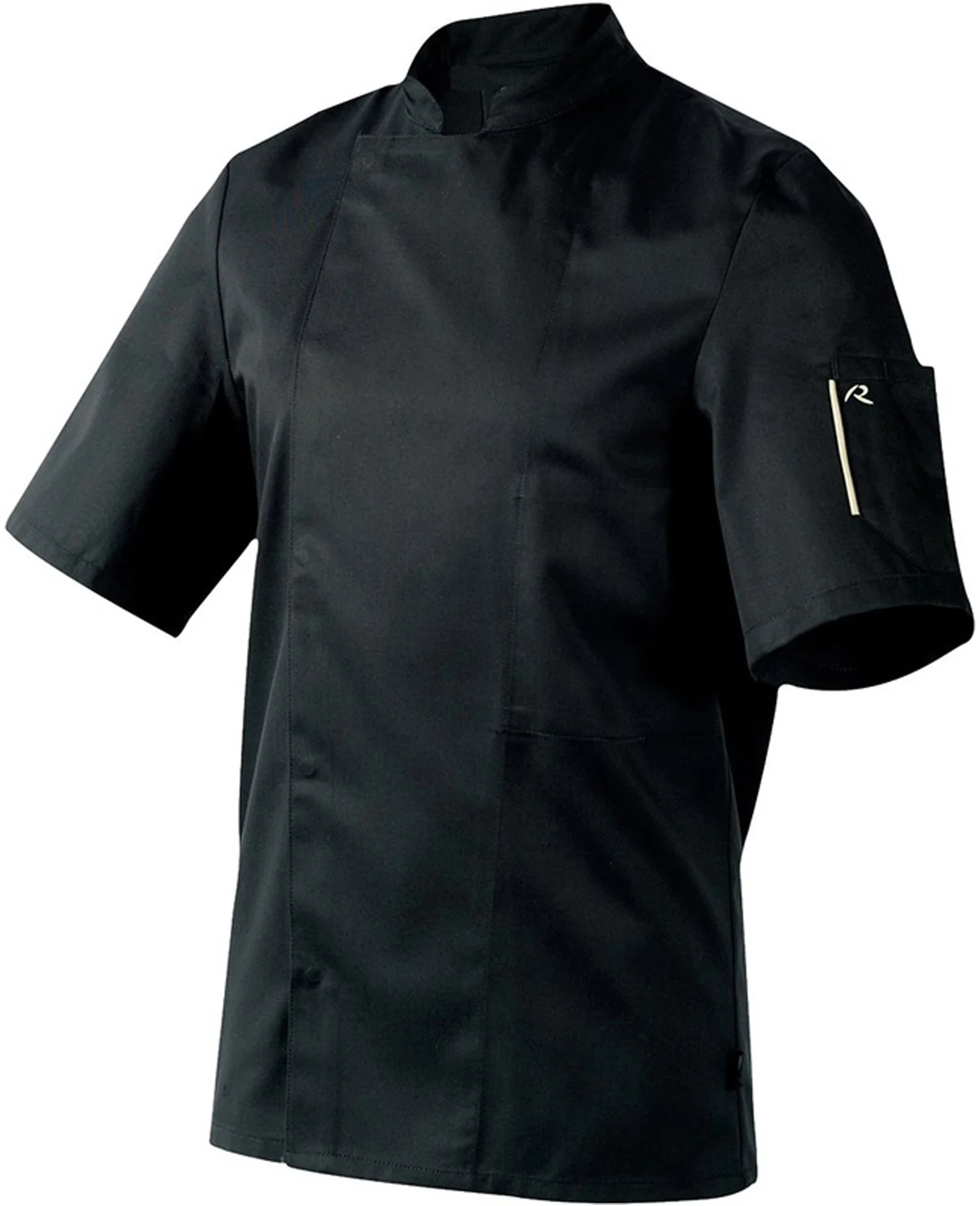 Bluza kucharska czarna, krótki rękaw rozm. XXL NERO - ROBUR