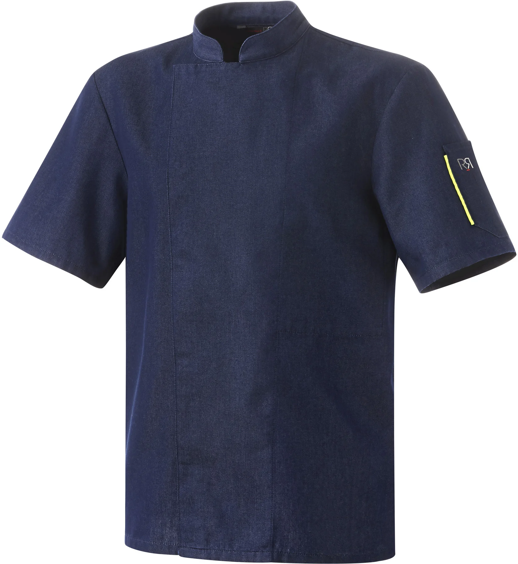 Bluza kucharska jeans, krótki rękaw rozm. XXL NERO - ROBUR