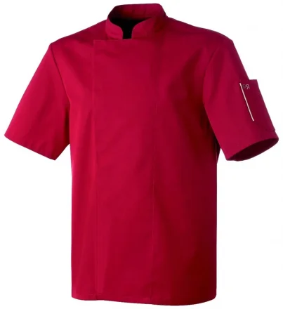 Bluza kucharska czerwona, krótki rękaw rozm. XXL NERO - ROBUR