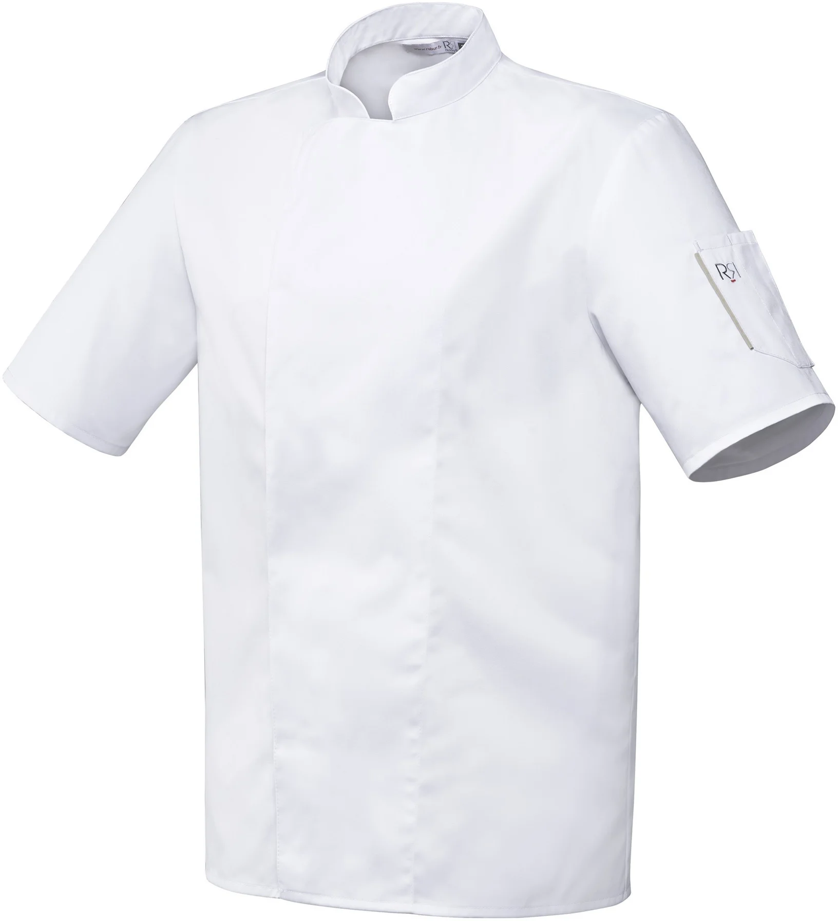 Bluza kucharska biała, krótki rękaw rozm. XXXL NERO - ROBUR