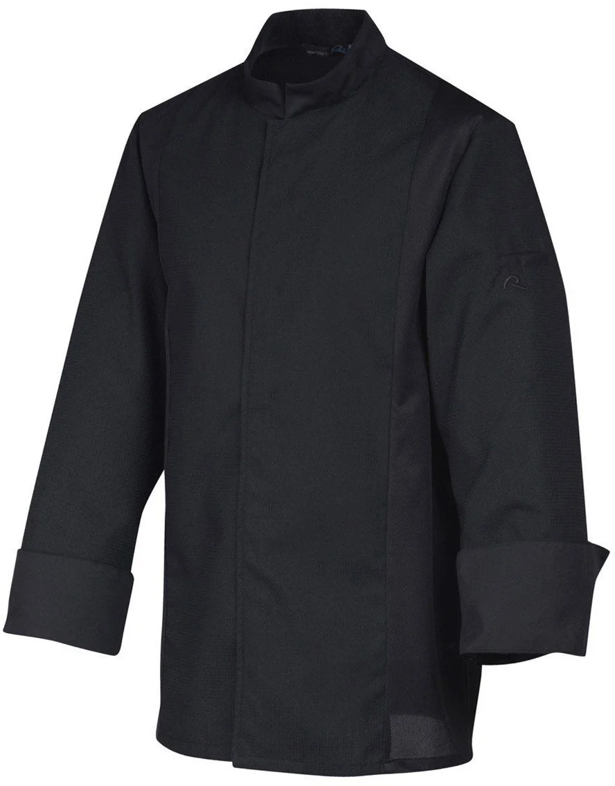 Bluza  kucharska czarna, długi rękaw rozm. XS SIAKA - ROBUR