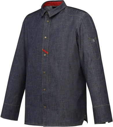 Bluza kucharska jeans, długi rękaw rozm. XL VINHO - ROBUR