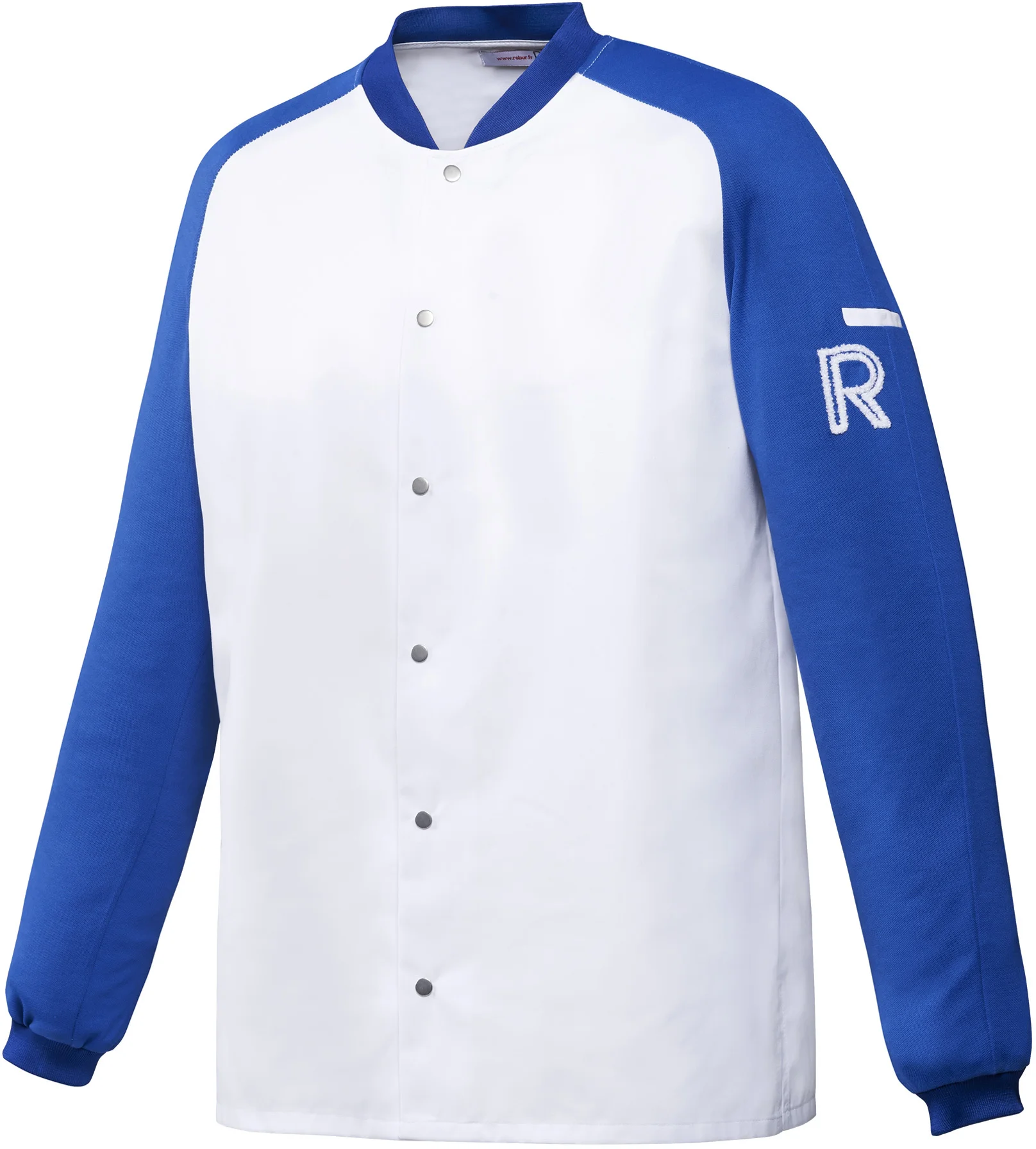 Bluza kucharska biało-niebieska, długi rękaw rozm. XS VINTAGE - ROBUR