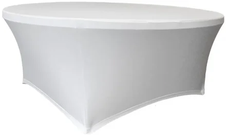 Pokrowiec na stół cateringowy śr. 180,3 cm biały - VERLO
