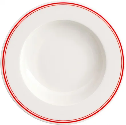 Talerz głęboki 26 cm czerwone paski FORTE RIVO - VERLO