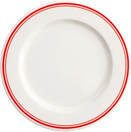 Talerz płaski 21 cm czerwone paski FORTE RIVO - VERLO
