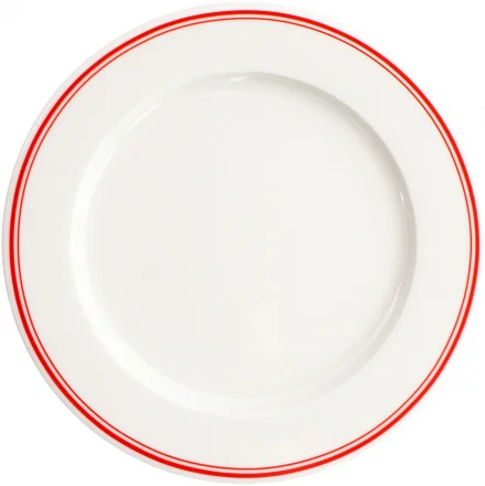 Talerz płaski 27 cm czerwone paski FORTE RIVO - VERLO