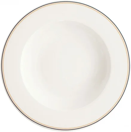 Talerz głęboki 26 cm czarno-beżowe paski FORTE LINO - VERLO