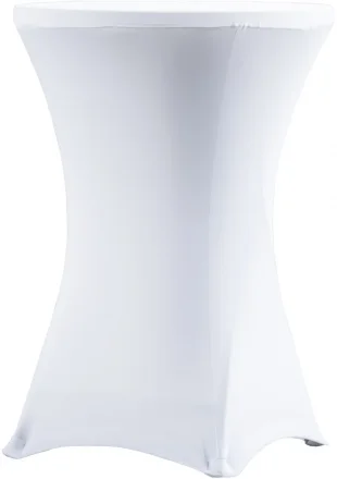 Stół koktajlowy szary śr. 81,3 cm z białym pokrowcem - VERLO
