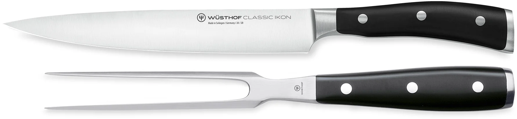 Zestaw - Nóż do mięsa dł. 20 cm i widelec do mięsa dł. 16 cm CLASSIC IKON - WÜSTHOF