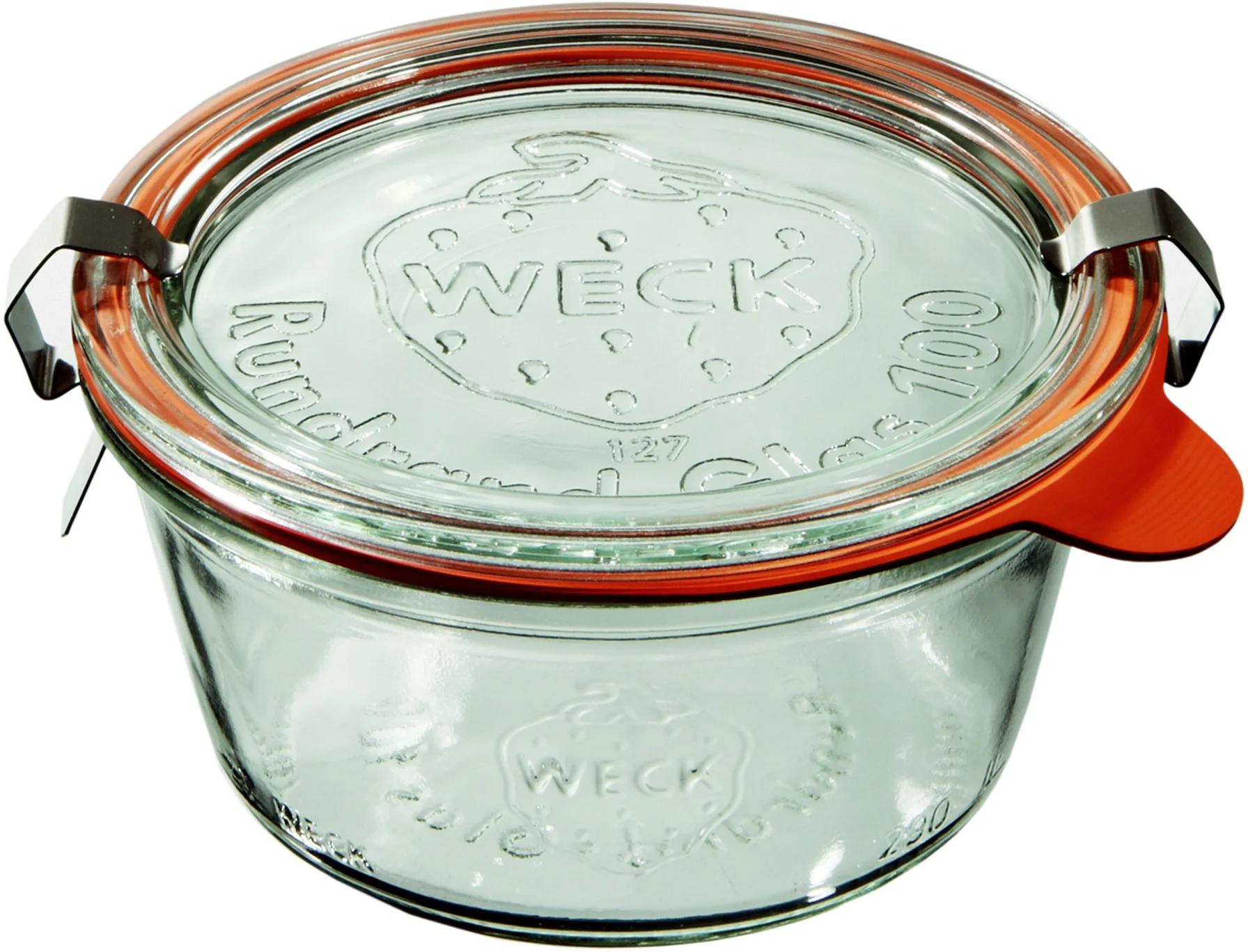 Słoik MOLD 290 ml z pokrywką, uszczelką i 2 zapinkami - op. 6 szt - WECK