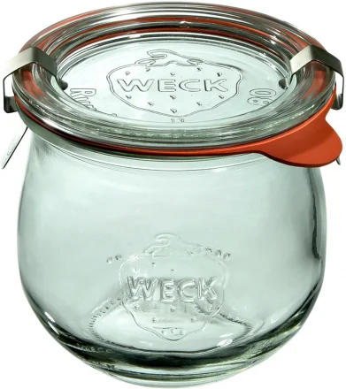 Słoik TULIP 370 ml z pokrywką, uszczelką i 2 zapinkami - op. 6 szt - WECK