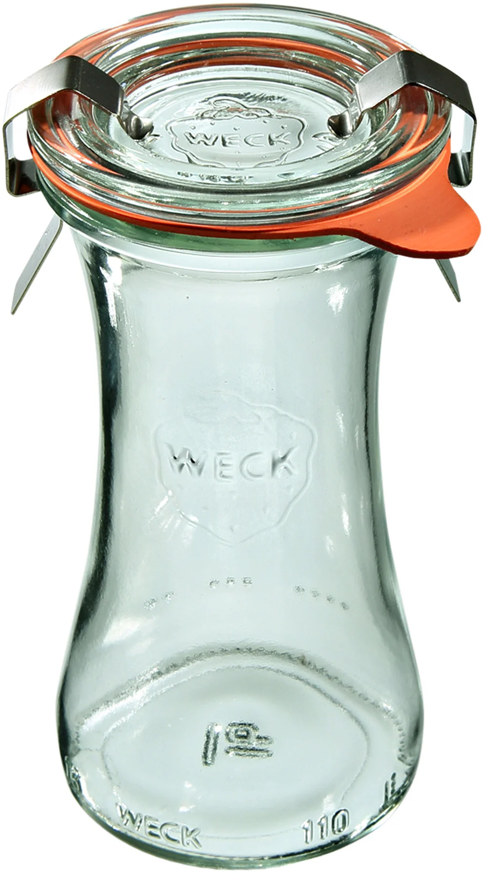 Słoik DELI 100 ml z pokrywką, uszczelką  i 2 zapinkami - op. 6 szt - WECK