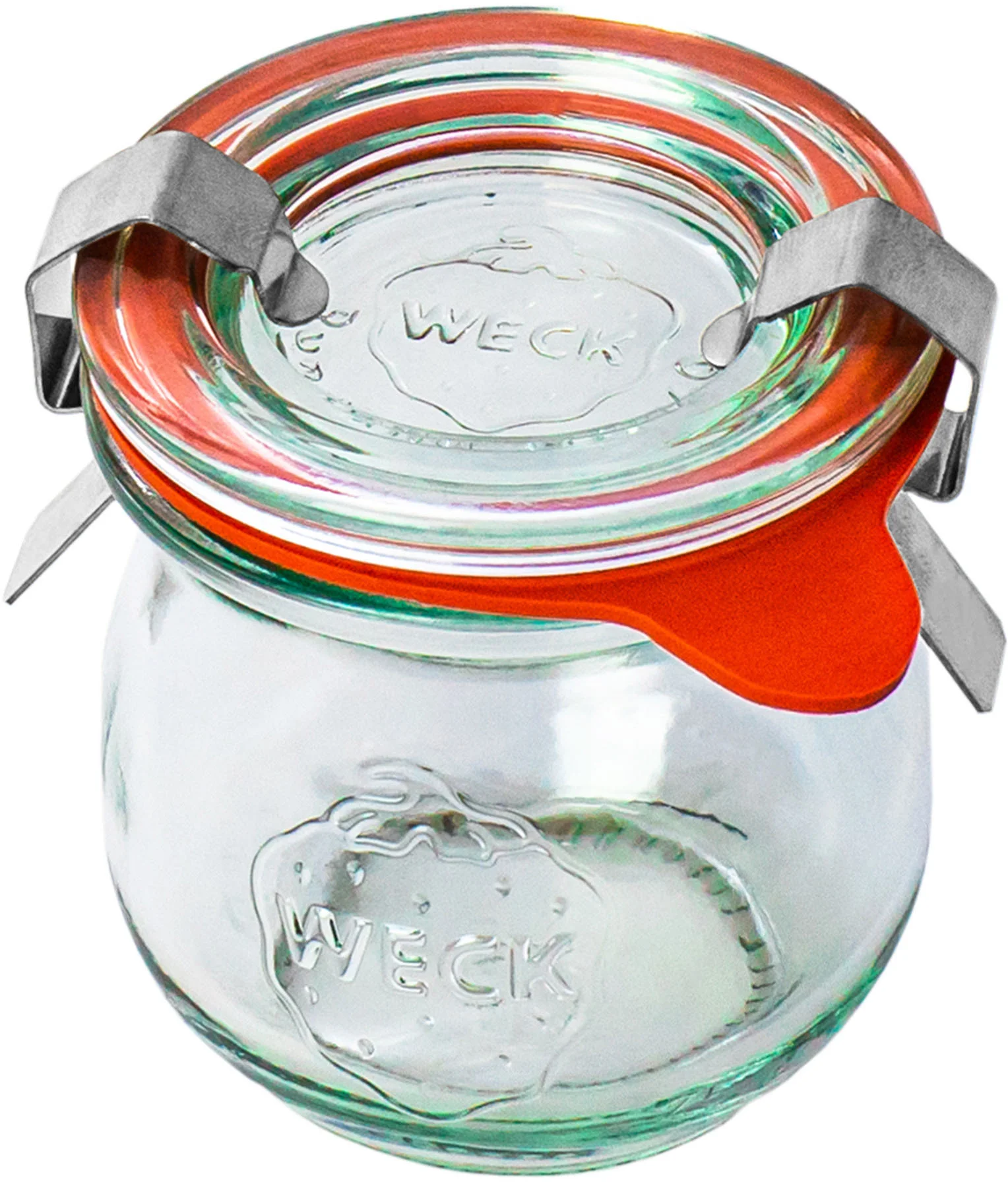 Słoik TULIP 75 ml z pokrywką, uszczelką i 2 zapinkami - op. 12 szt  - WECK