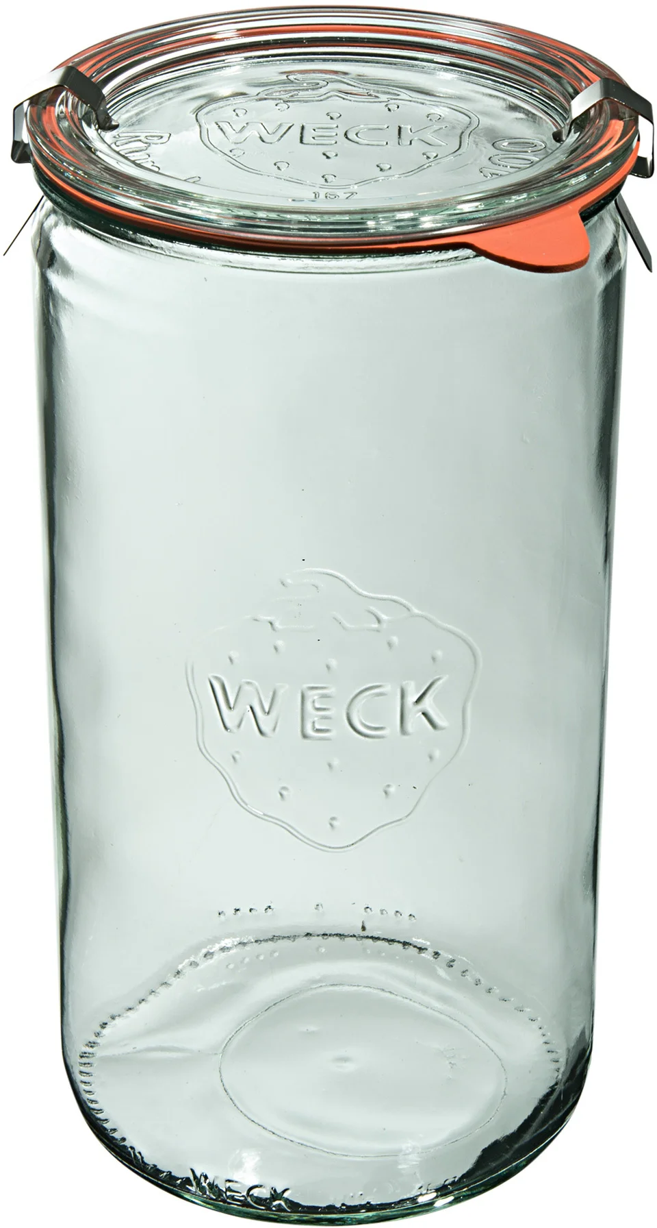 Słoik ZYLINDER 1590 ml z pokrywką, uszczelką i 2 zapinkami  - op. 6 szt - WECK