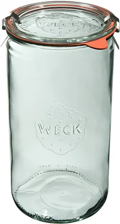Słoik ZYLINDER 1590 ml z pokrywką, uszczelką i 2 zapinkami - op. 6 szt - WECK